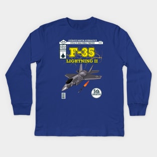 F-35 Lightning II Limited Edition Comic Kids Long Sleeve T-Shirt